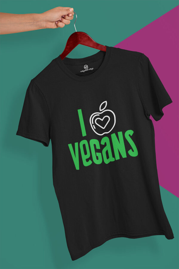 I love vegans black tshirt