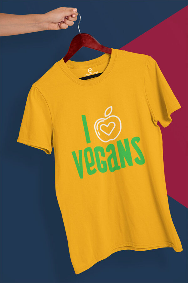 I love vegans yellow tshirt