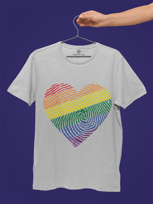 fingerprints on the heart tshirt ash grey