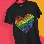 fingerprints on the heart tshirt black