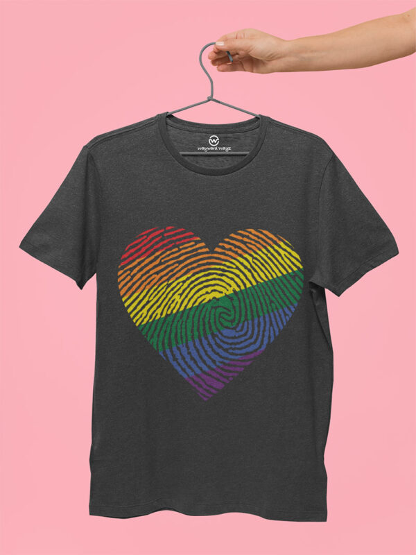 fingerprints on the heart tshirt charcoal grey