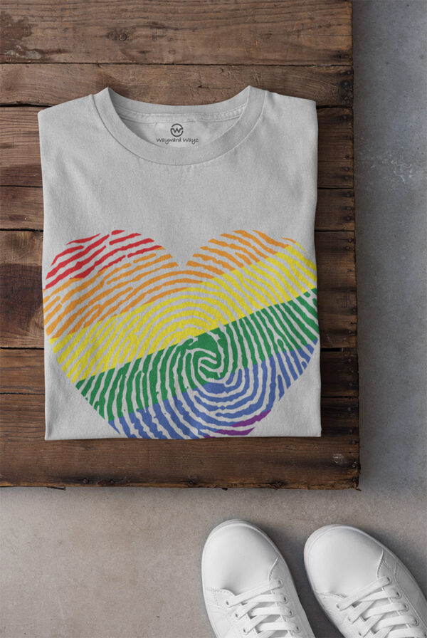 fingerprints on the heart tshirt folded