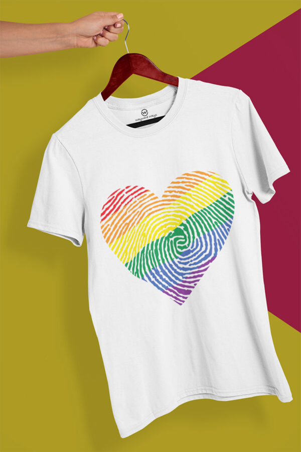 fingerprints on the heart tshirt white
