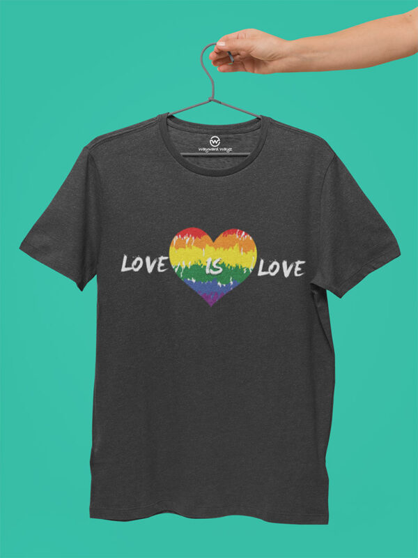 love is love tshirt charcoal grey