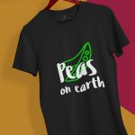 peas on earth black tshirt