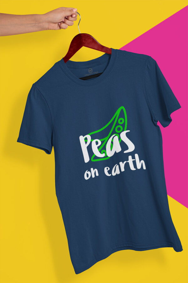 peas on earth blue tshirt