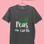 peas on earth charcoal grey tshirt