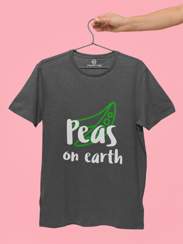 peas on earth charcoal grey tshirt