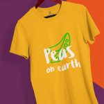peas on earth yellow tshirt