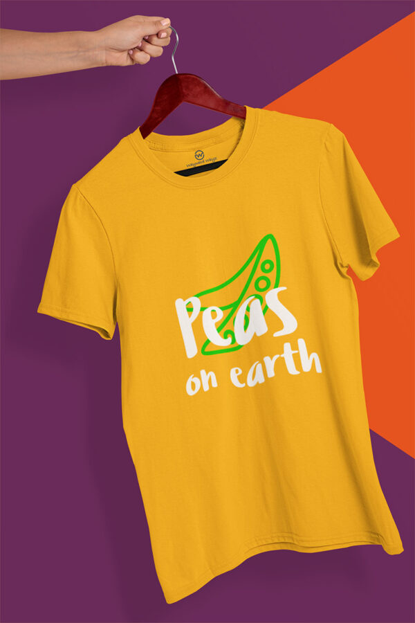 peas on earth yellow tshirt