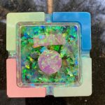 square-rainbow-glow in the dark-resin-ashtray-panda-rolling